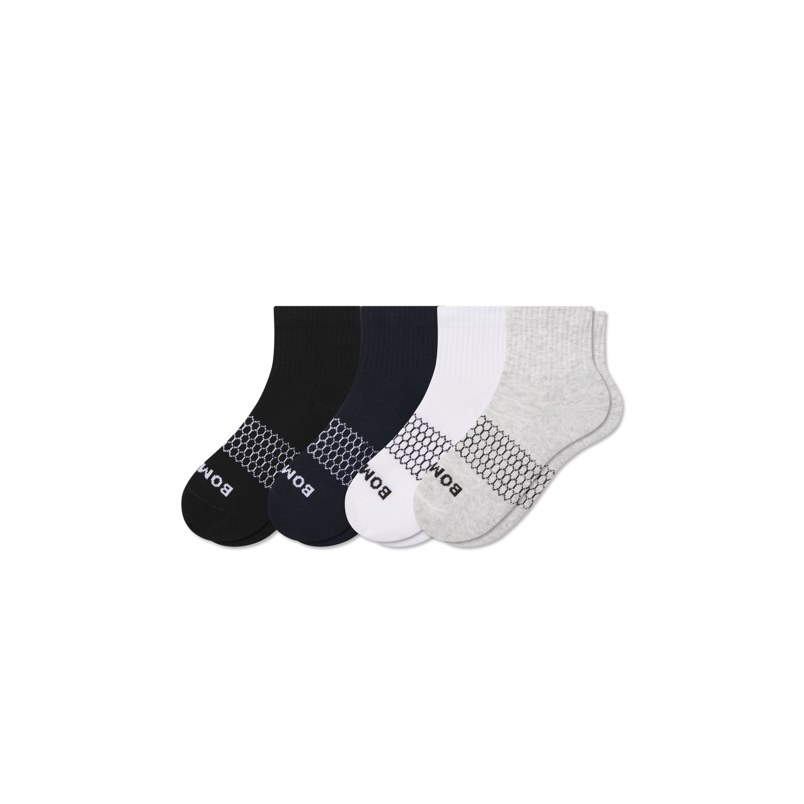 Youth Solids Quarter Sock 4-Pack - mixed L [10007]