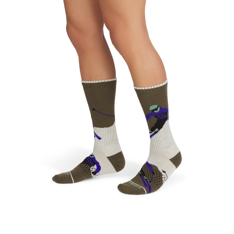 Merino Wool Blend Calf Socks - slate green MO1 [10039]