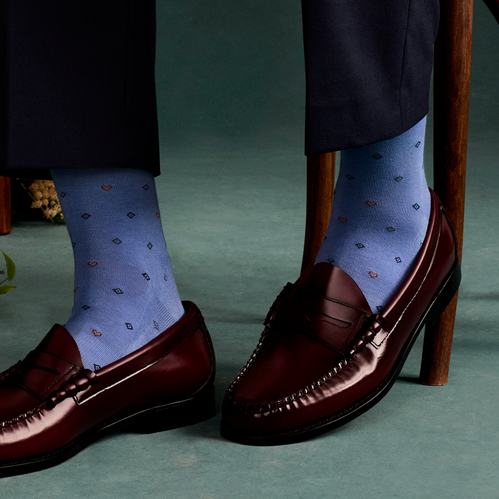 Dress Calf Socks - oyster blue [LIFESTYLE] [10080]