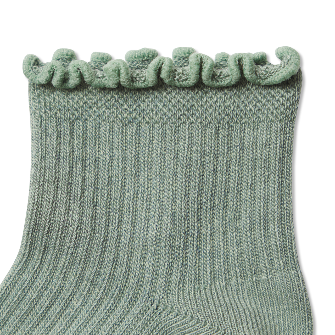 Ruffle Rib Calf Socks - easy sage Detail [10095]