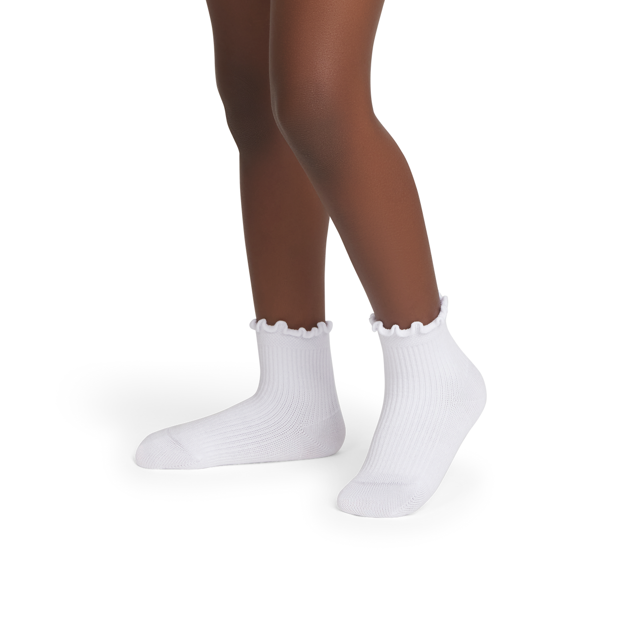 Ruffle Rib Calf Socks - white TO1 [10095]