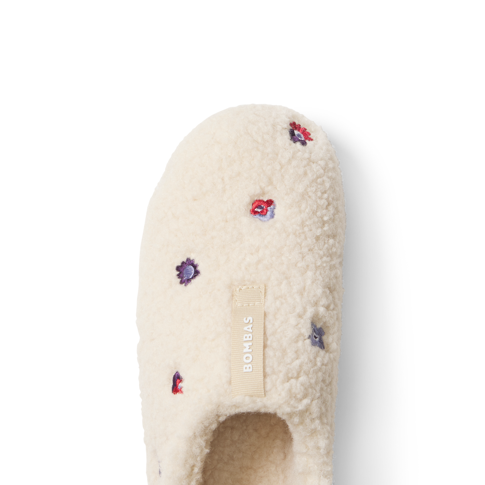 Women's Floral Embroidery Sunday Slipper - Cream Detail 2 [10098]