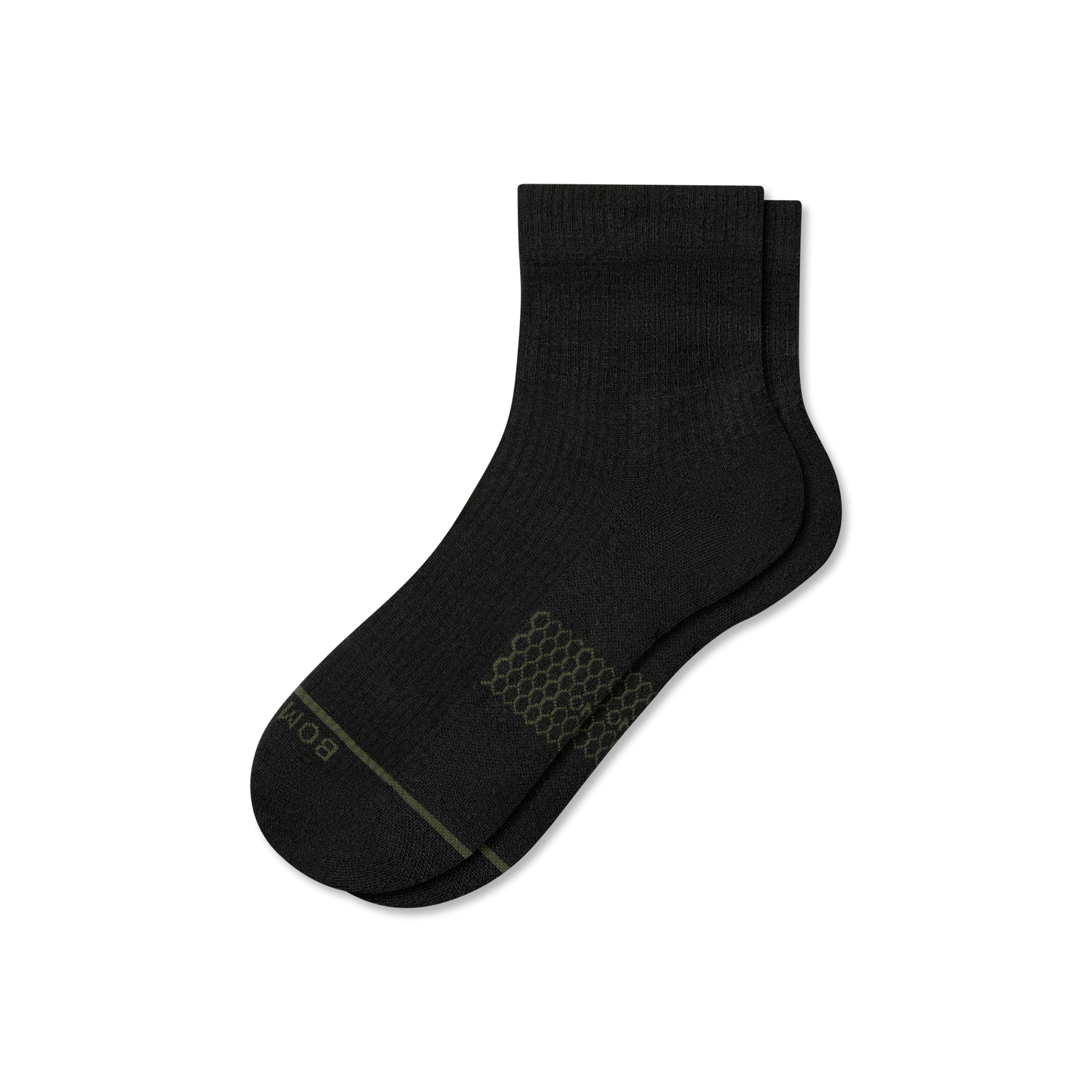 Merino Modern Rib Quarter Socks - black L [10118]