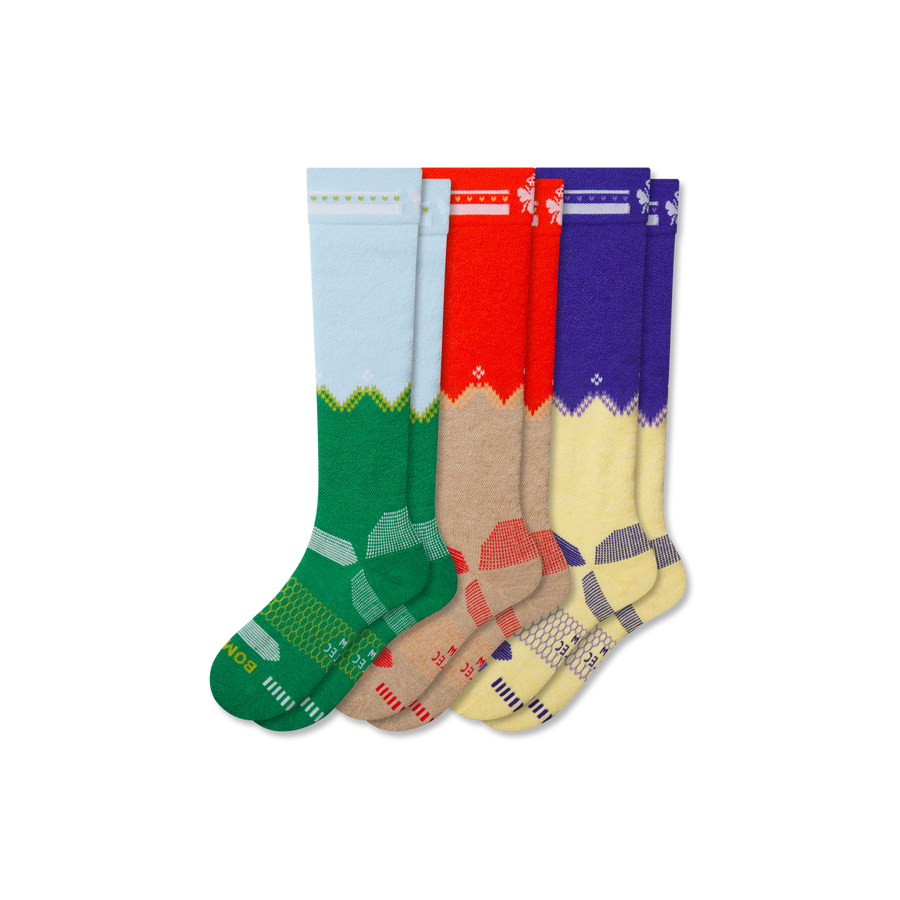 Youth Full-Cushion Merino Wool Blend Ski & Snowboard Sock 3-Pack - Easy Weekend Pair