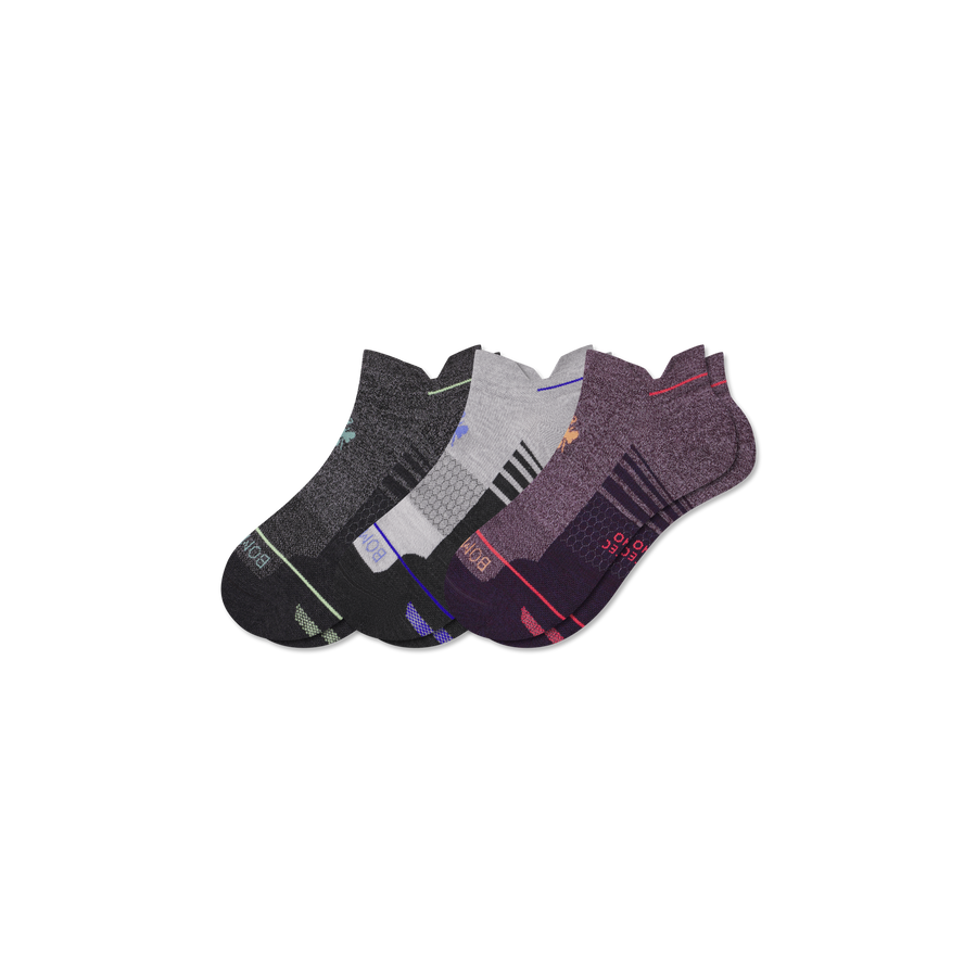 Women's Merino Wool Blend Run Ankle Sock 3-Pack - Light Shift Pair