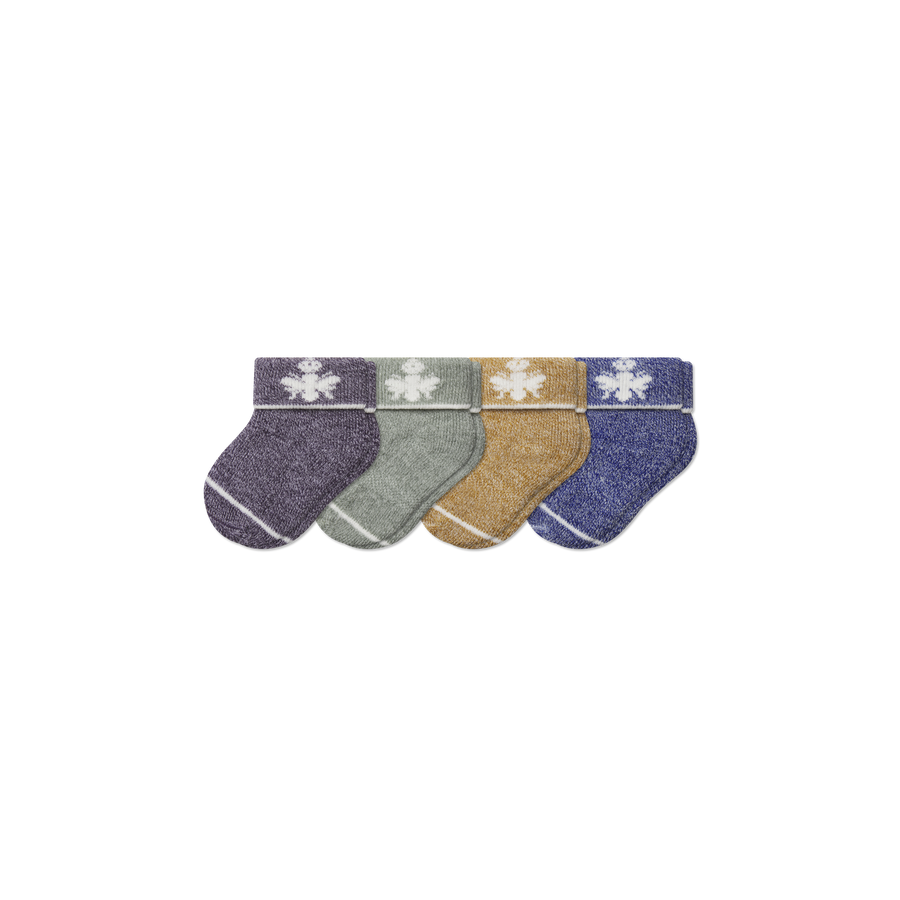 Baby Merino Wool Blend Calf Sock 4-Pack (0-6 Months) - Run Studio Comfort