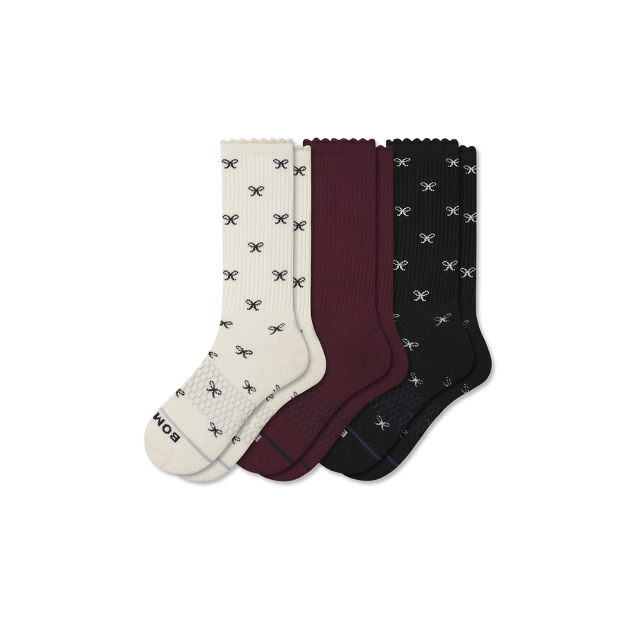 Women's Merino Wool Blend Calf Sock 3-Pack - Daily Everyday Fit