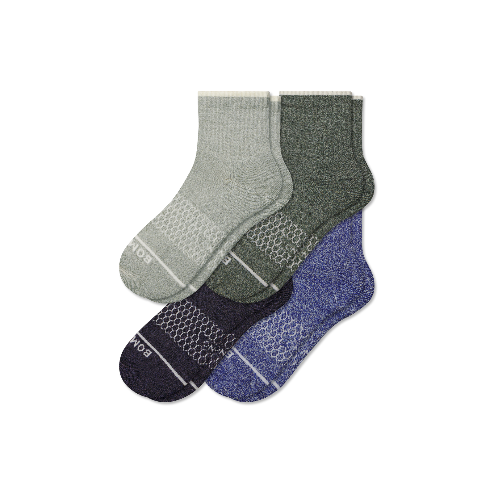 Merino Wool Blend Quarter Sock 4-Pack - glacier haze mix L [10287]