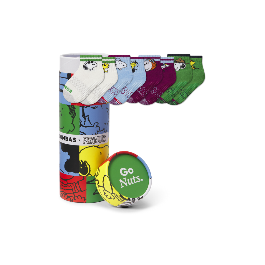 Peanuts x Bombas: Toddler Gripper Calf Sock 4-Pack Gift Box - Gift Setup