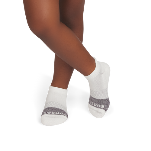 Junior Ankle Socks - soft white charcoal JO1 [10322]