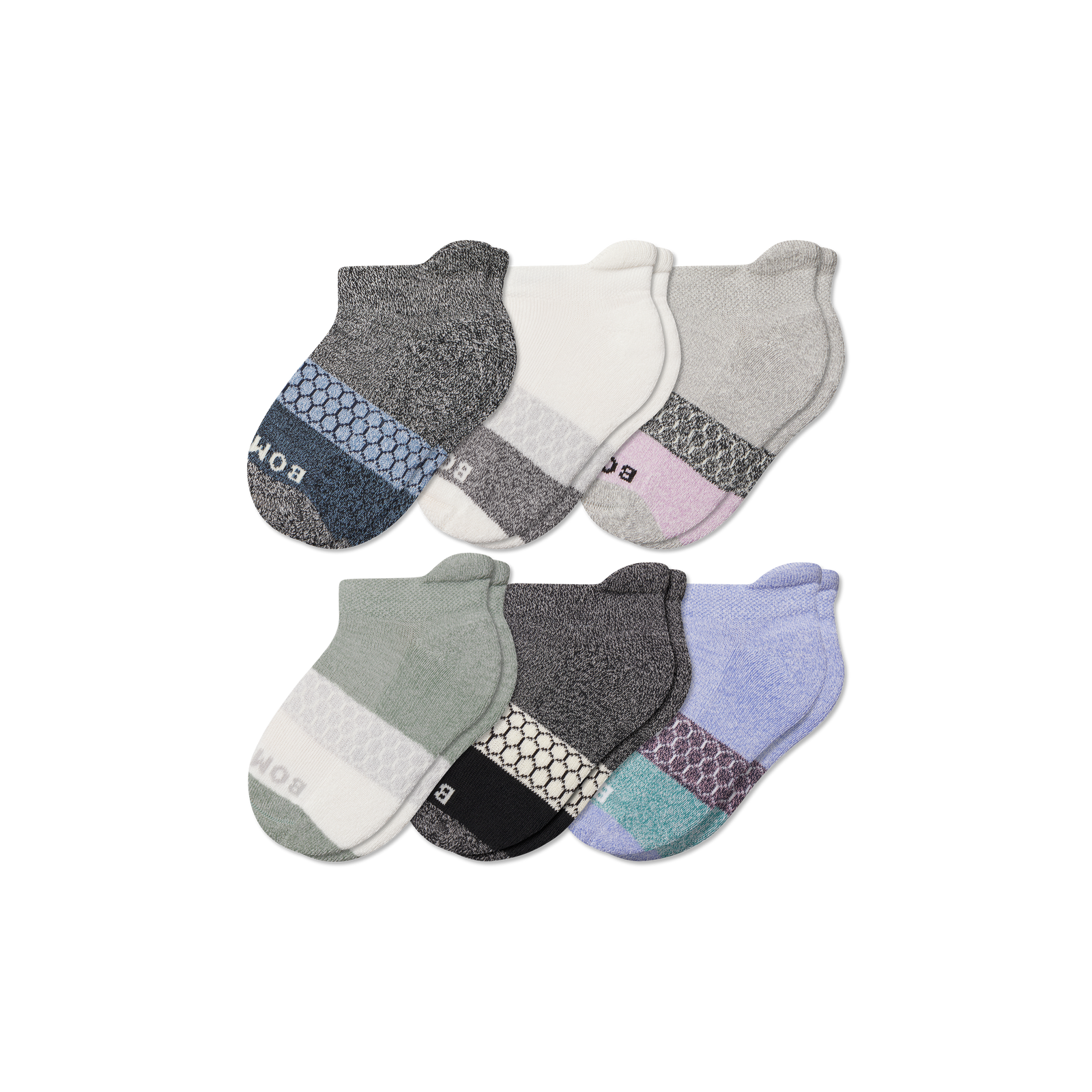 Junior Tri-Block Ankle Sock 6-Pack - mixed L [10324]