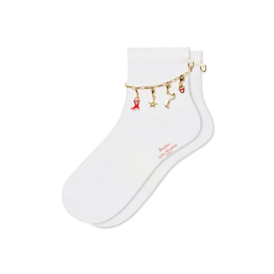 Bombas x Susan Alexandra Charms and Anklet Quarter Socks - Fresh Low Cut Comfort
