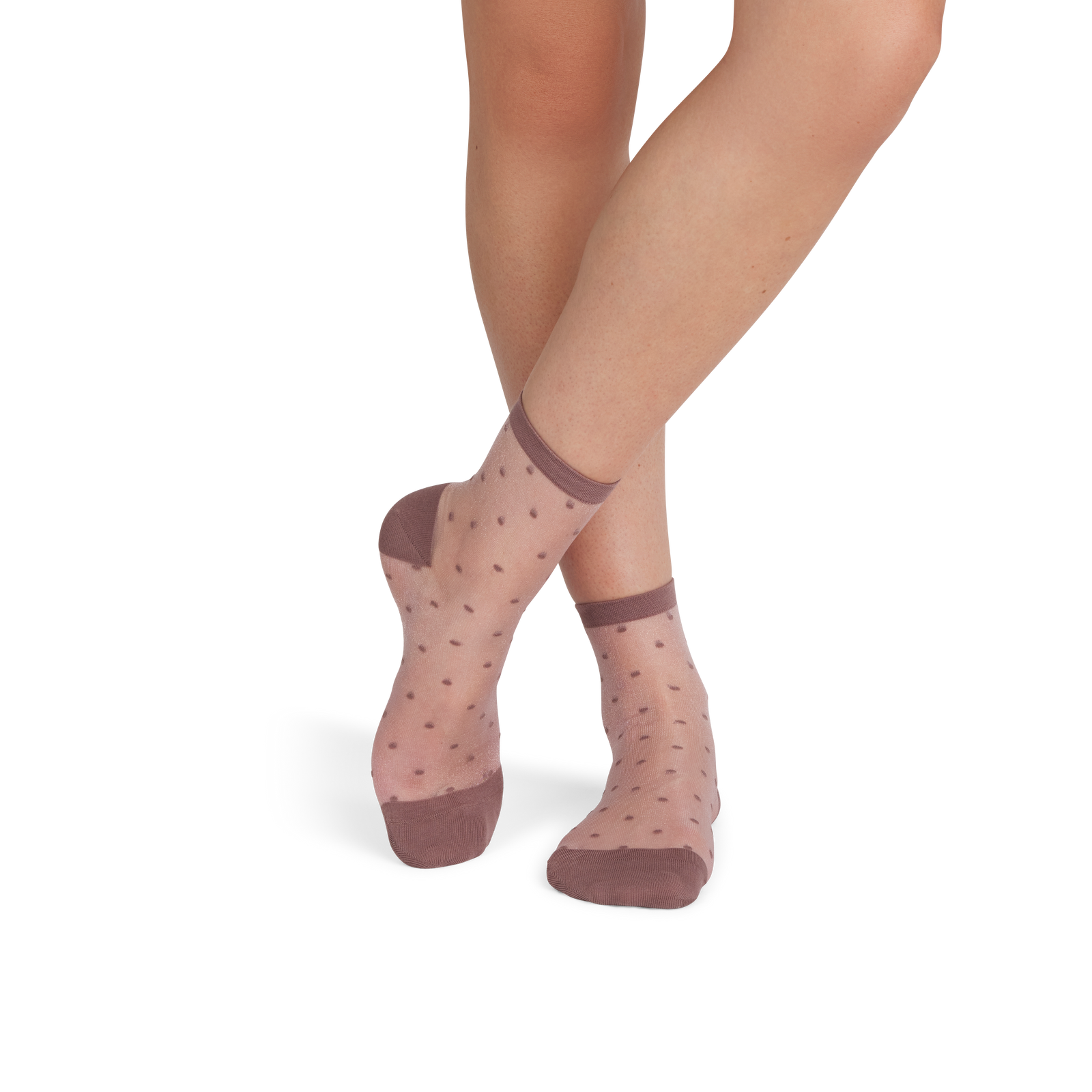 Women’s Sheer Polka Dot Quarter Socks - mineral purple WO1 [10377]