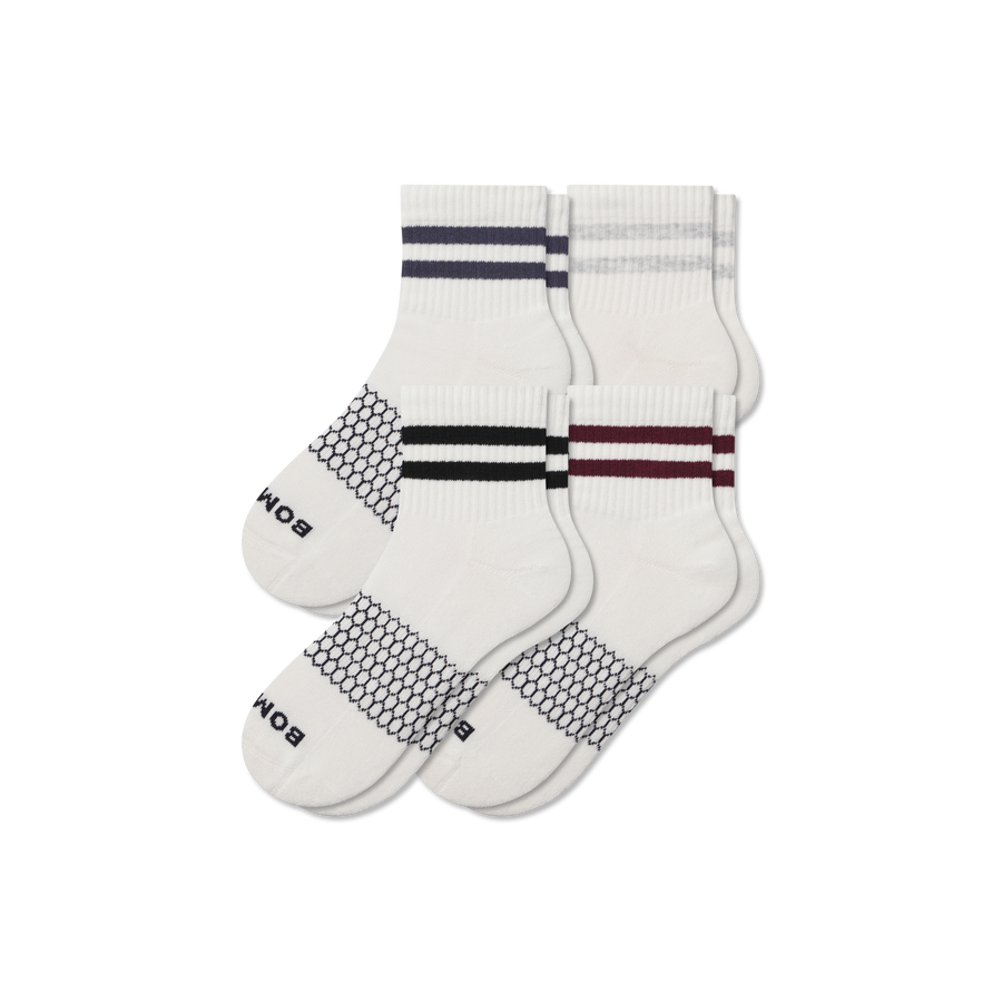Men's Vintage Stripes Quarter Sock 4-Pack - Fresh Pair