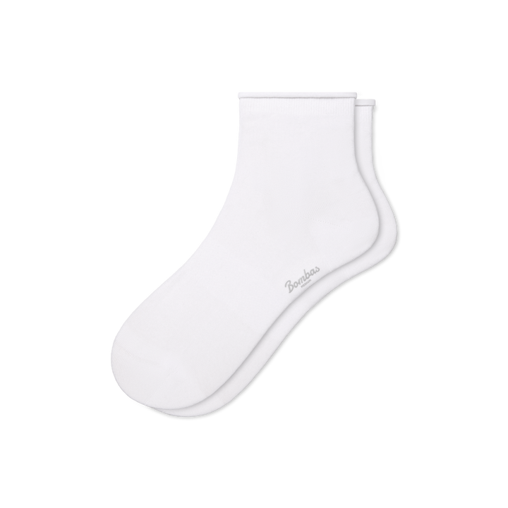 Lightweight Roll Top Quarter Socks - white L [10425]