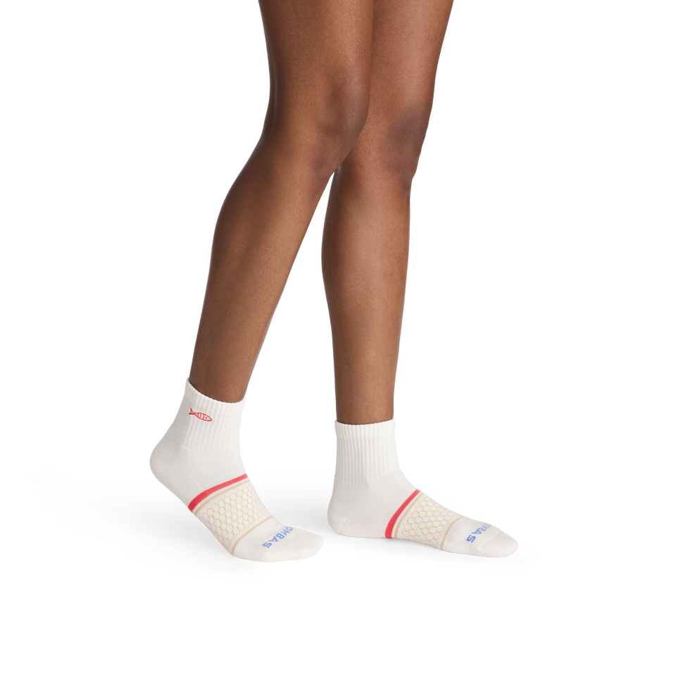 Quarter Socks - soft white tropical guava WO1 [10455]