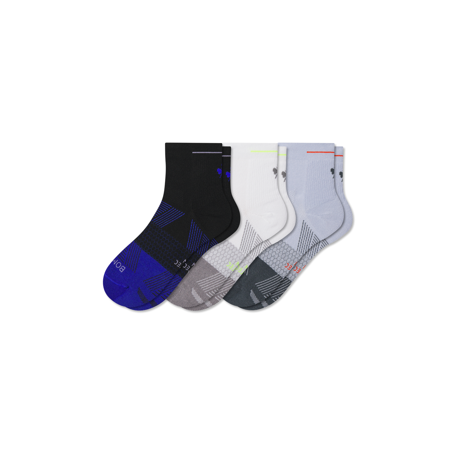 Men's Run Quarter Sock 3-Pack - sail blue mix L [10571]