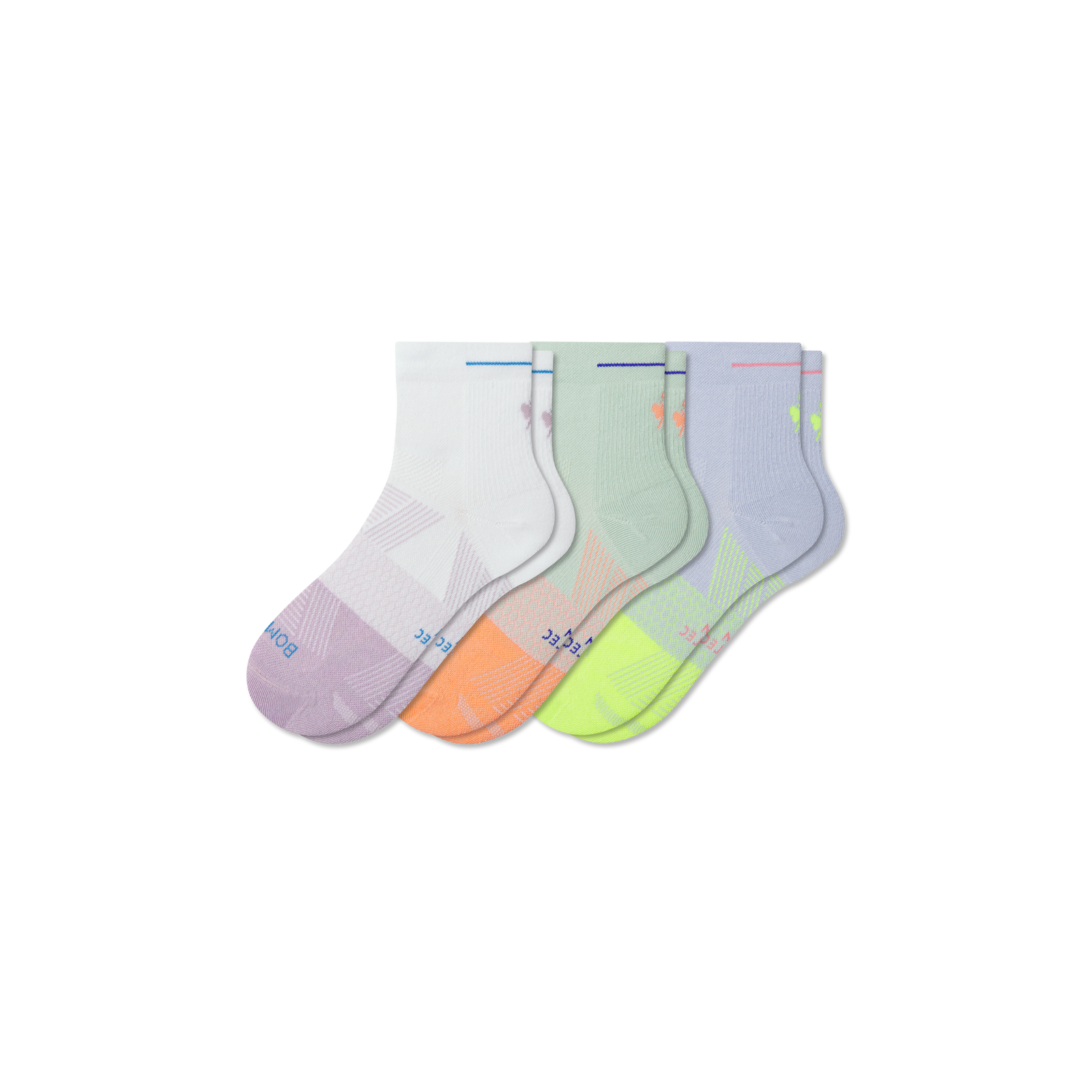 Women's Run Quarter Sock 3-Pack - lavender mint mix L [10572]