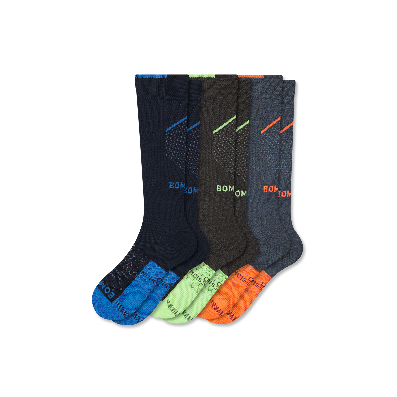 Sport Compression Sock 3-Pack (20-30mmHg) - midnight lime mix L [10584]