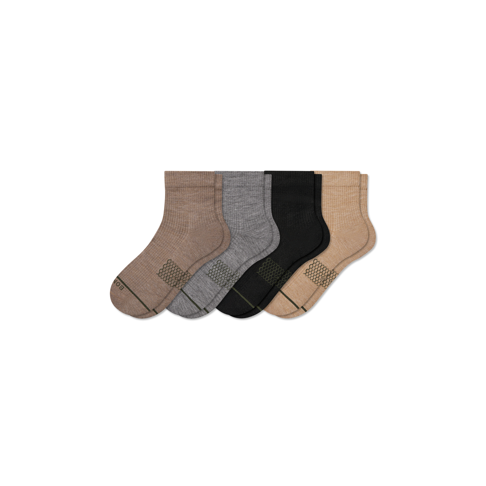 Merino Modern Rib Quarter Socks - grey taupe mix L [10592]