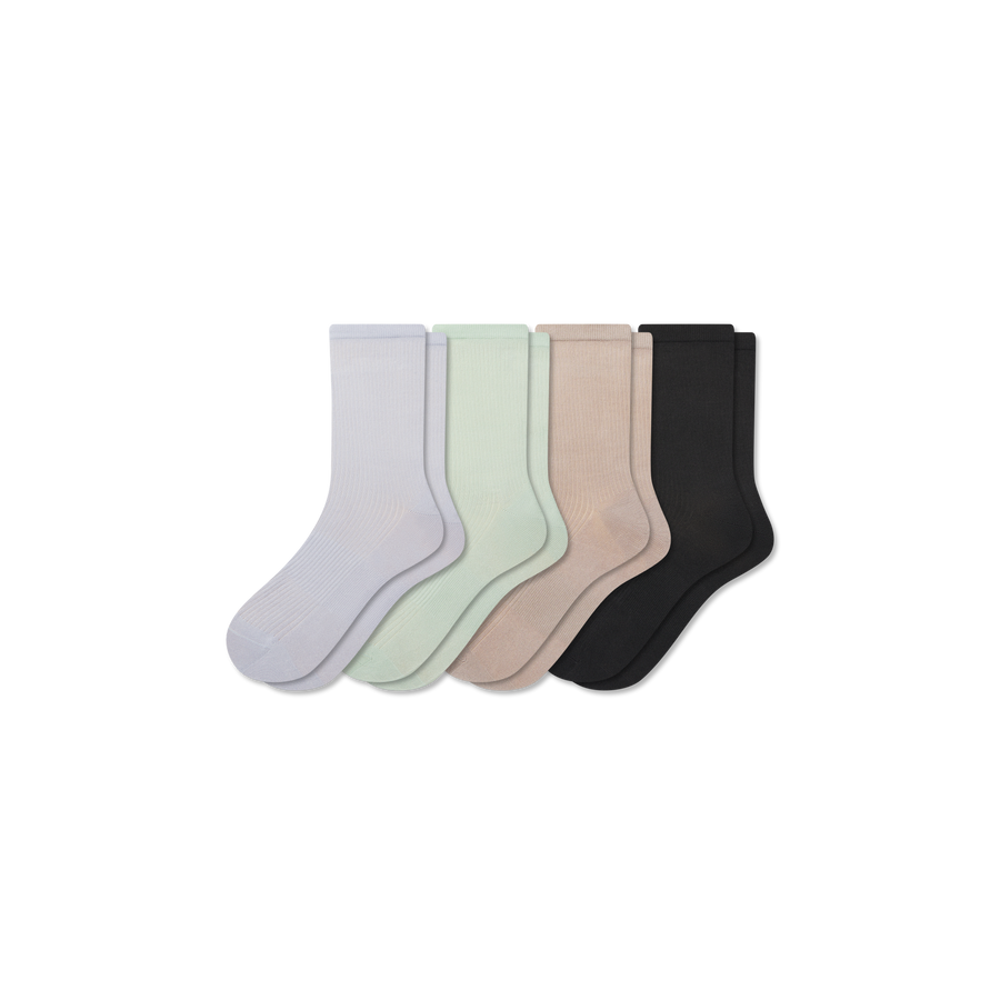 Women's Featherweight Rib Half Calf Sock 4-Pack - Run School Support