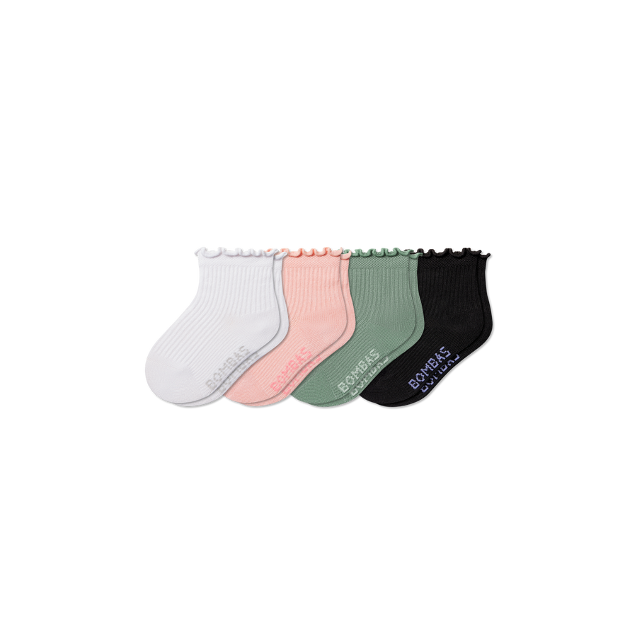 Toddler Ruffle Rib Calf Sock 4-Pack - Fresh Travel Move