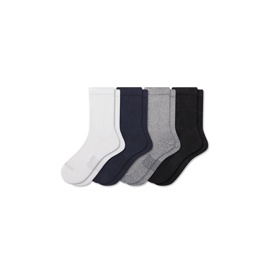 Men's Modern Rib Half Calf Sock 4-Pack - Smooth Home Comfort