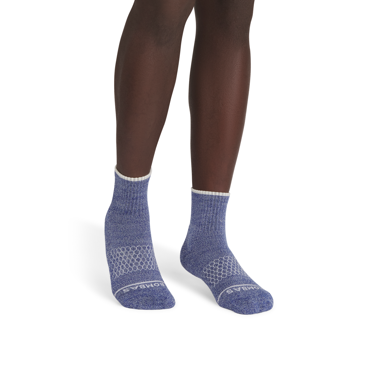 Merino Wool Blend Quarter Socks - glacier blue soft white MO1 [10628]