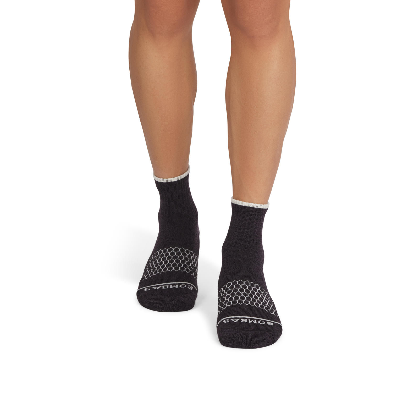 Merino Wool Blend Quarter Socks - night bloom soft white MO1 [10628]