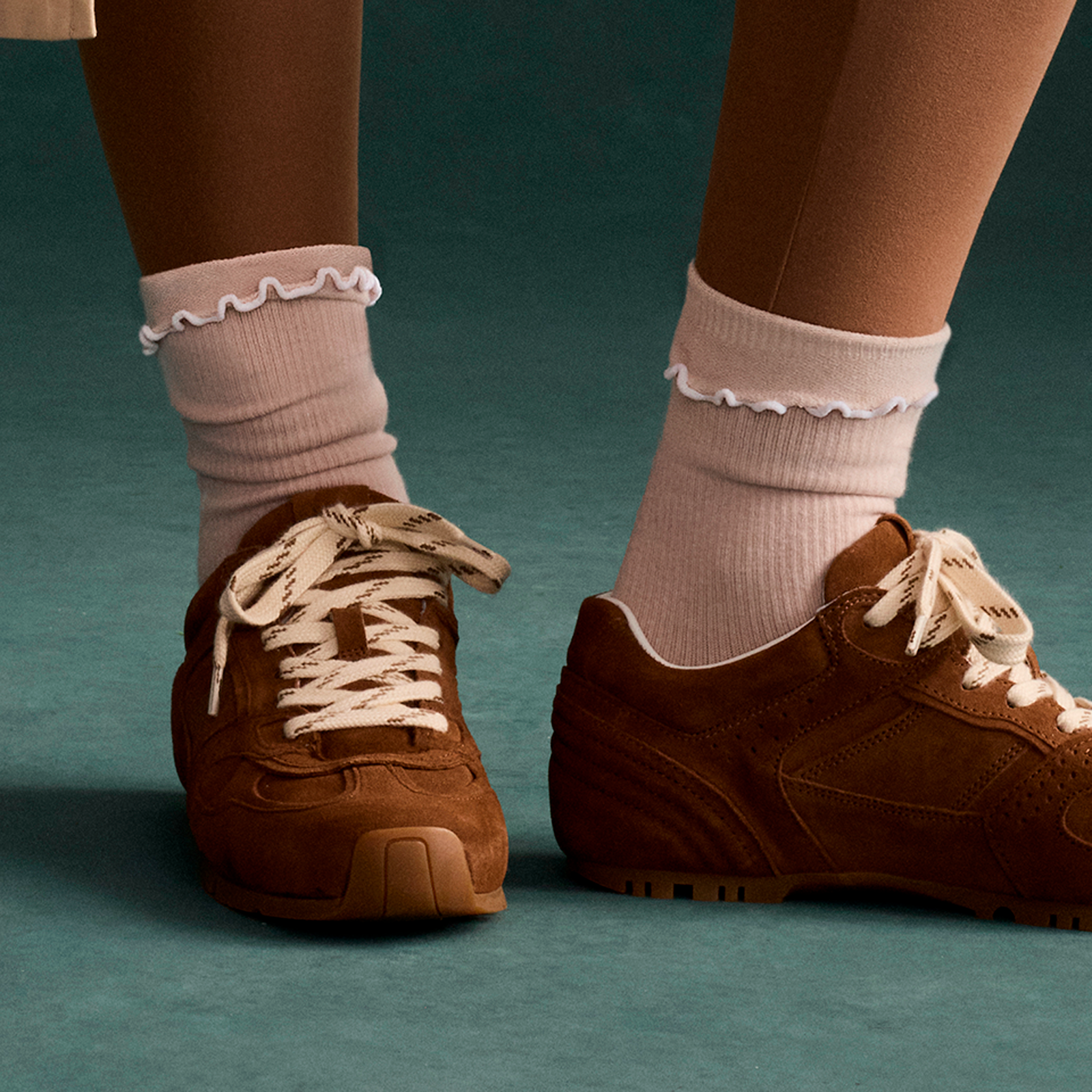 Ruffle Athletic Half Calf Socks - birchwood [LIFESTYLE] [10942]