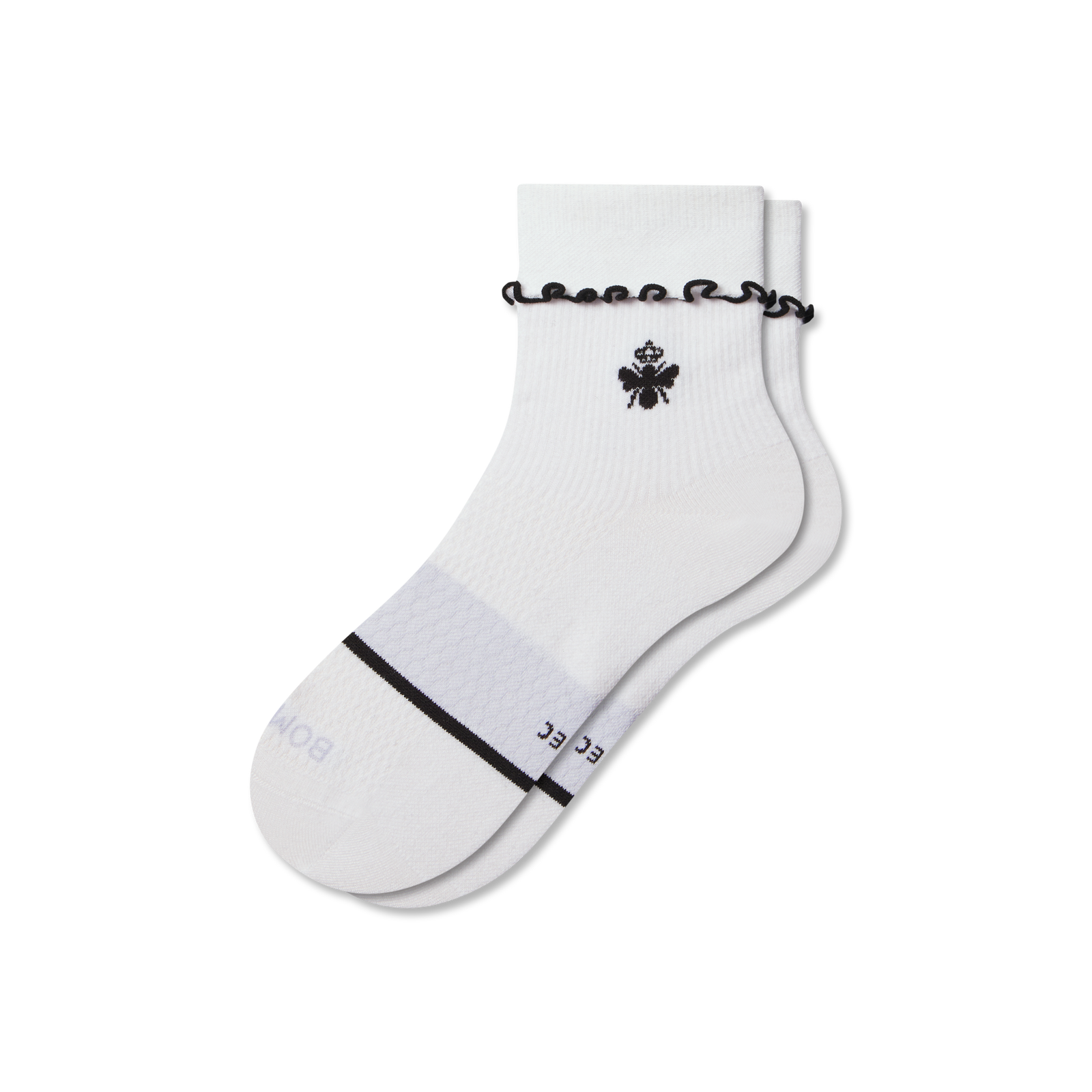 Ruffle Athletic Half Calf Socks - white L2 [10942]
