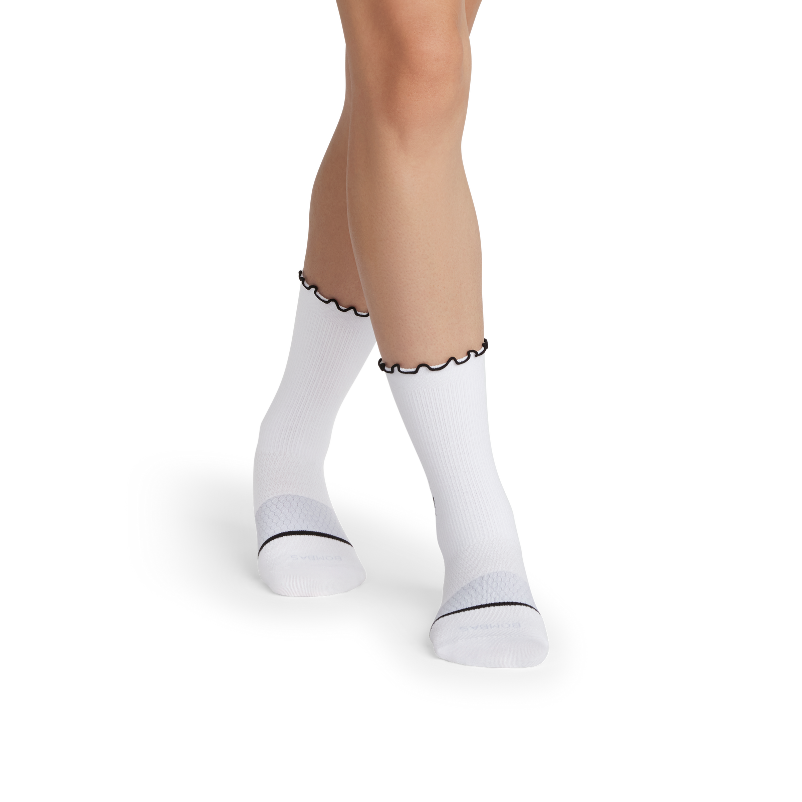 Ruffle Athletic Half Calf Socks - white WO1 [10942]