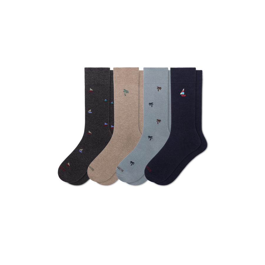 Men's Dress Calf Sock 4-Pack - Daily Everyday Cushion
