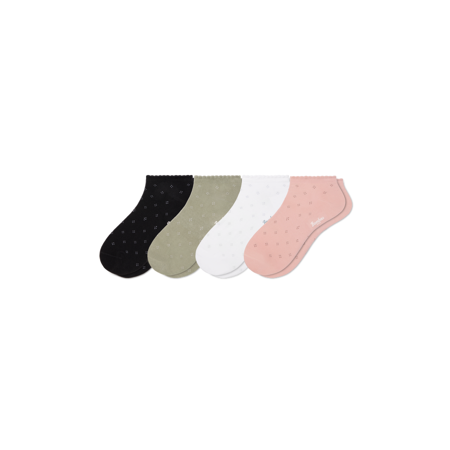 Women’s Scallop Lightweight Ankle Sock 4-Pack - Run Home Comfort