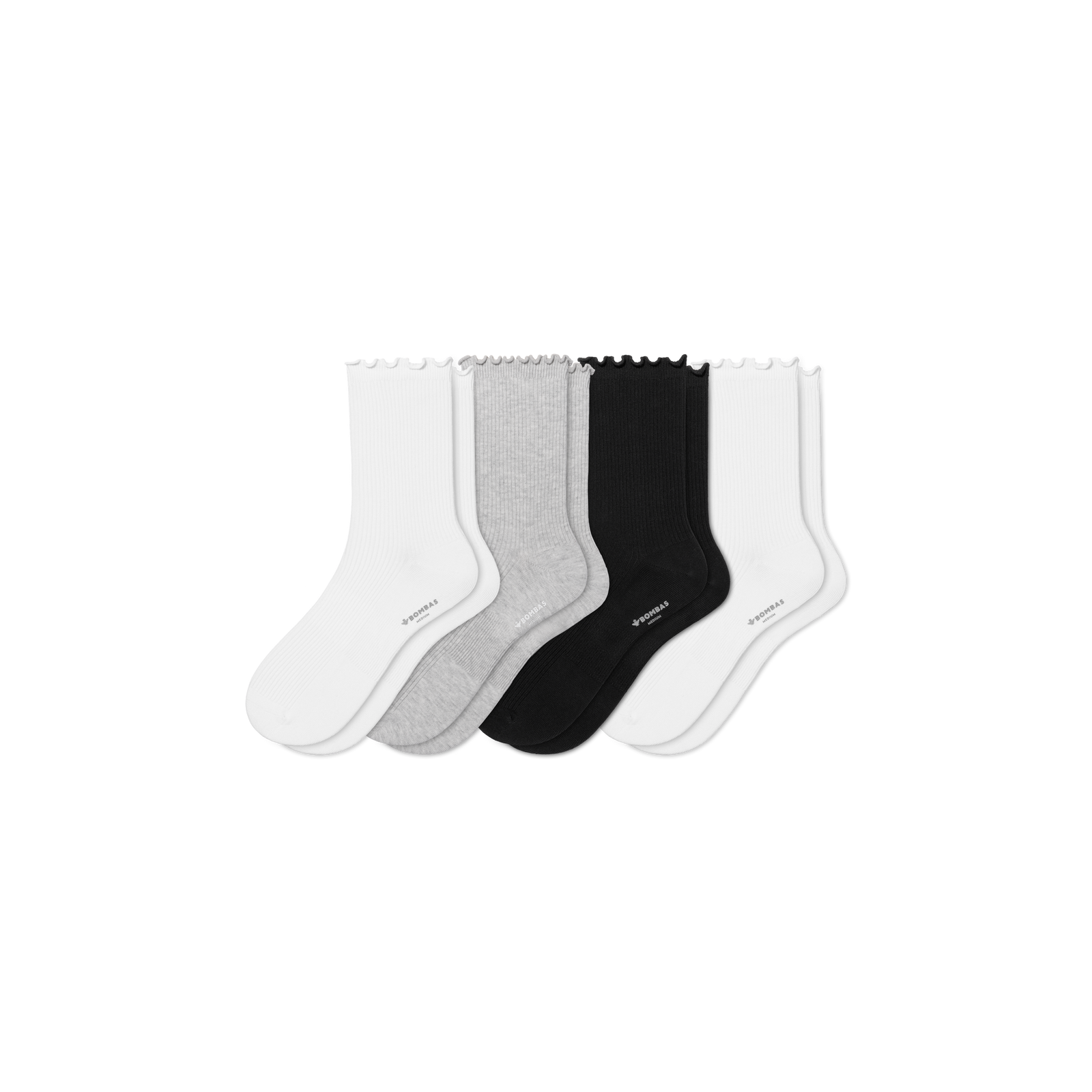 Ruffle Rib Half Calf Socks - core mix L [11254]