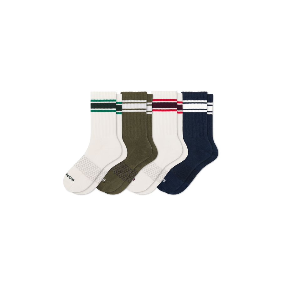 Men's Vintage Stripes Half Calf Sock 4-Pack - Easy Recovery Move