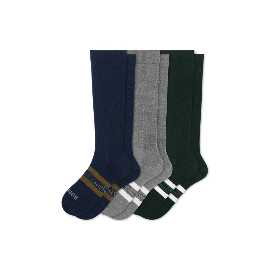Men's Everyday Compression Knee High Sock 3-Pack (15-20mmHg) - Performance Motion Support