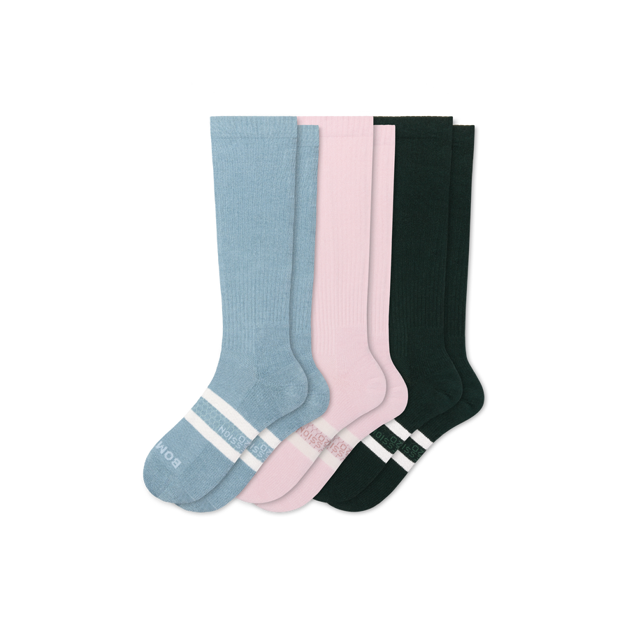 Women's Everyday Compression Knee High Sock 3-Pack (15-20mmHg) - Endurance Workout Hold
