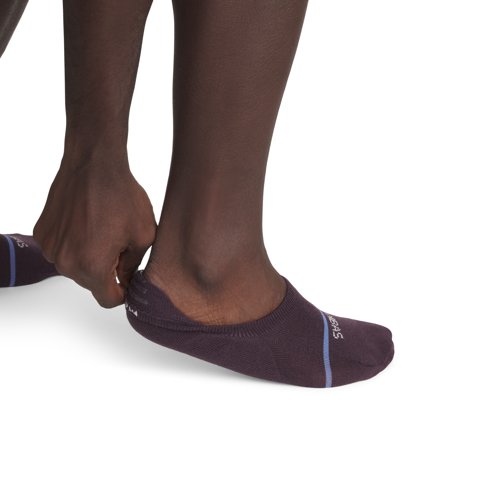 Lightweight Merino Wool Blend No Show Socks - Purple Plum MO Detail [3707]