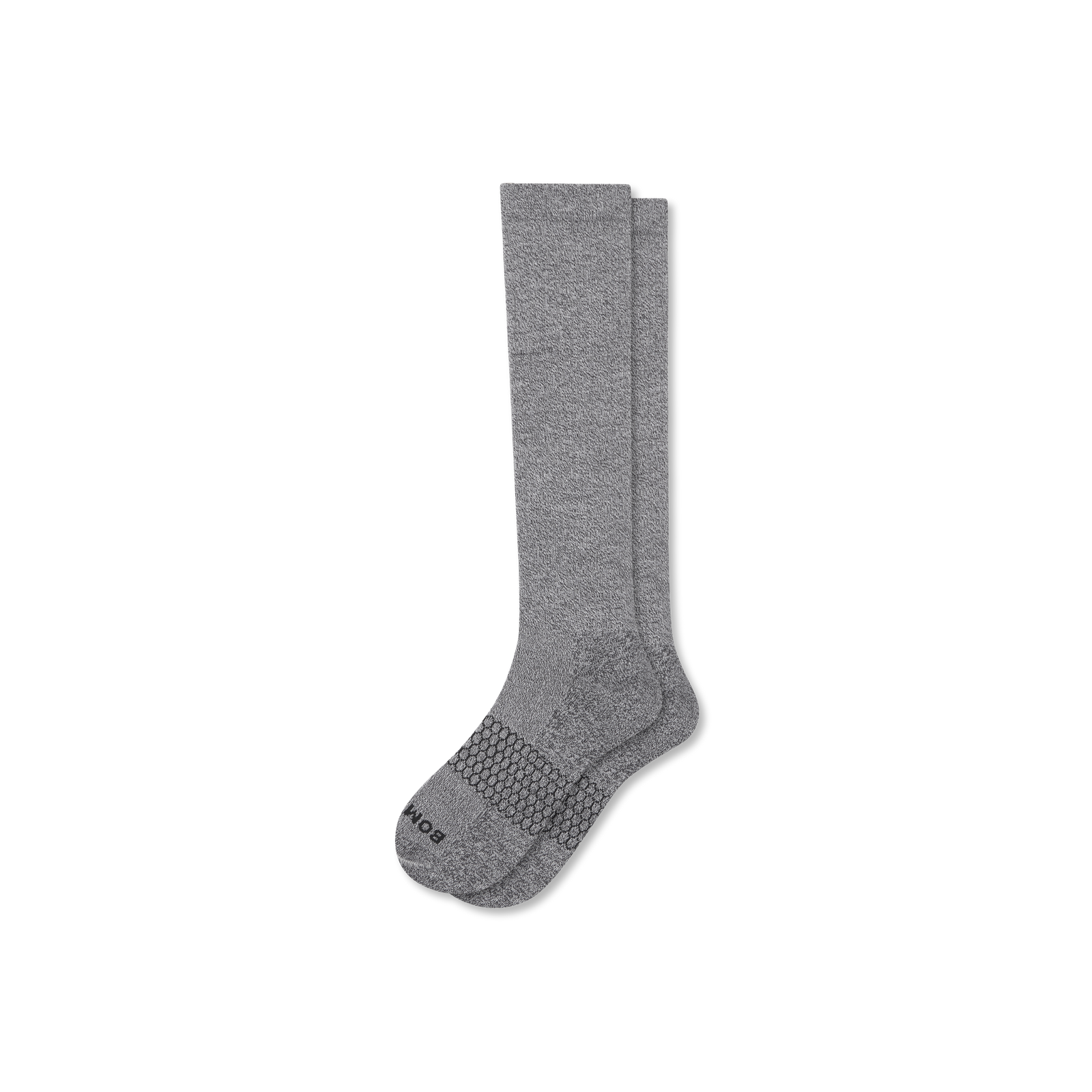 Marl Knee High Socks - Charcoal / White L [3933]