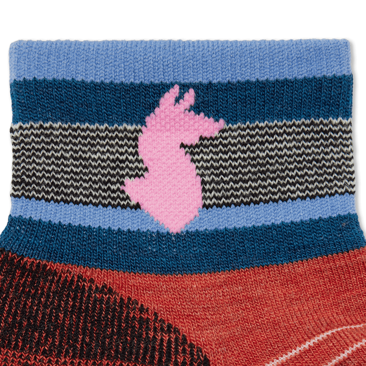 Cotopaxi x Bombas Merino Wool Blend Hiking Quarter Socks - Red Detail