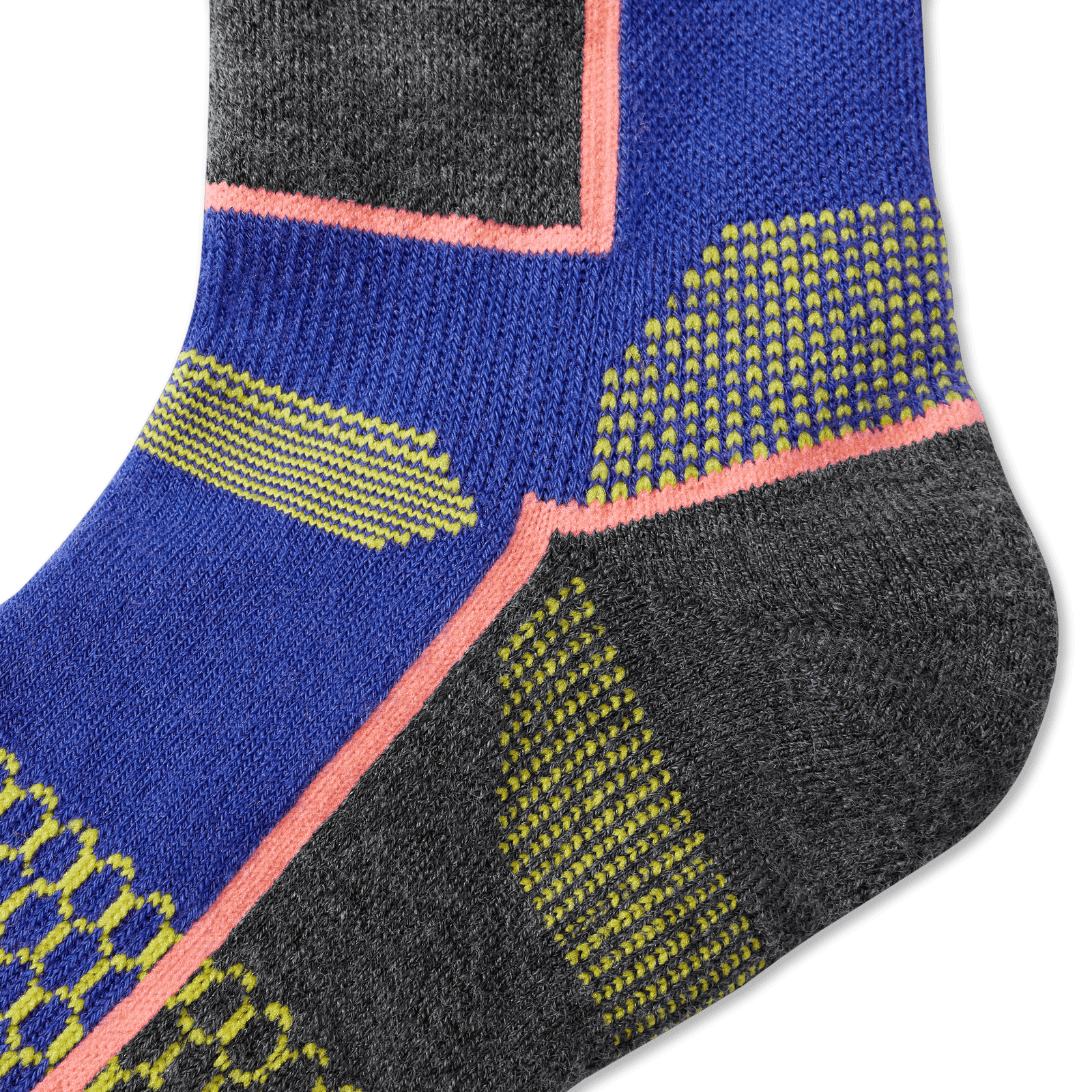 Merino Wool Blend Mid-Cushion Ski & Snowboard Socks Royal Blue Detail