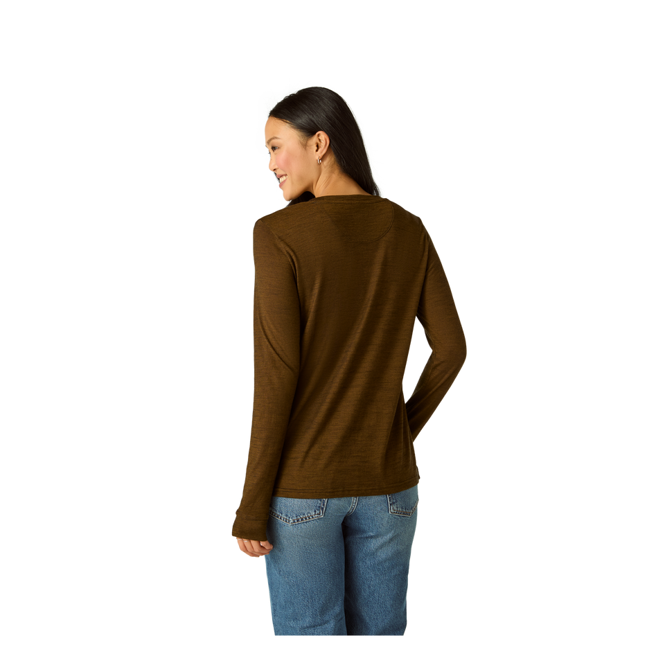 Women's Merino Blend Crew Neck Long Sleeve T-Shirt - Canteen WO2 [7056]