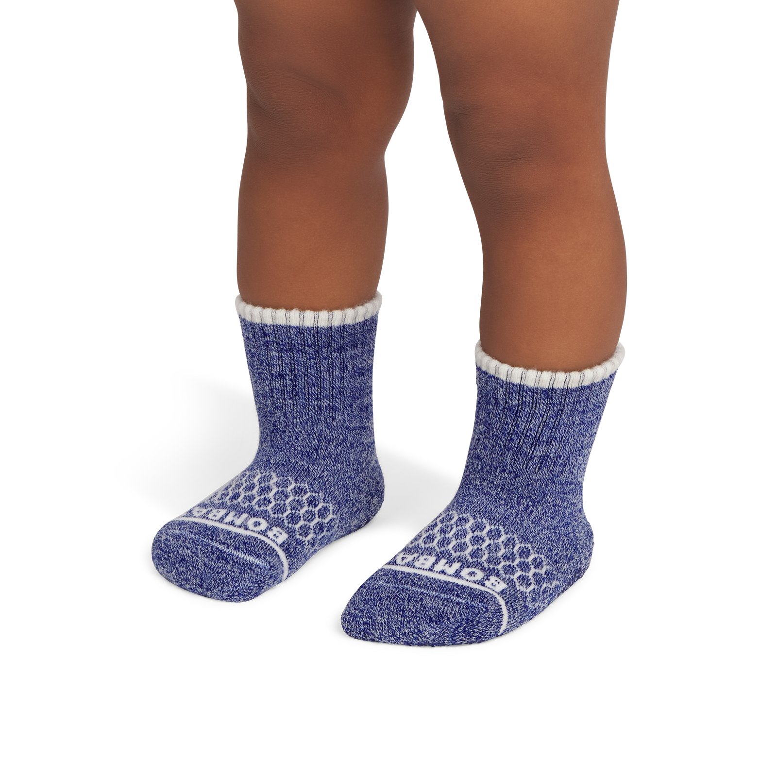 Toddler Merino Wool Blend Gripper Calf Socks - Glacier Blue OM1