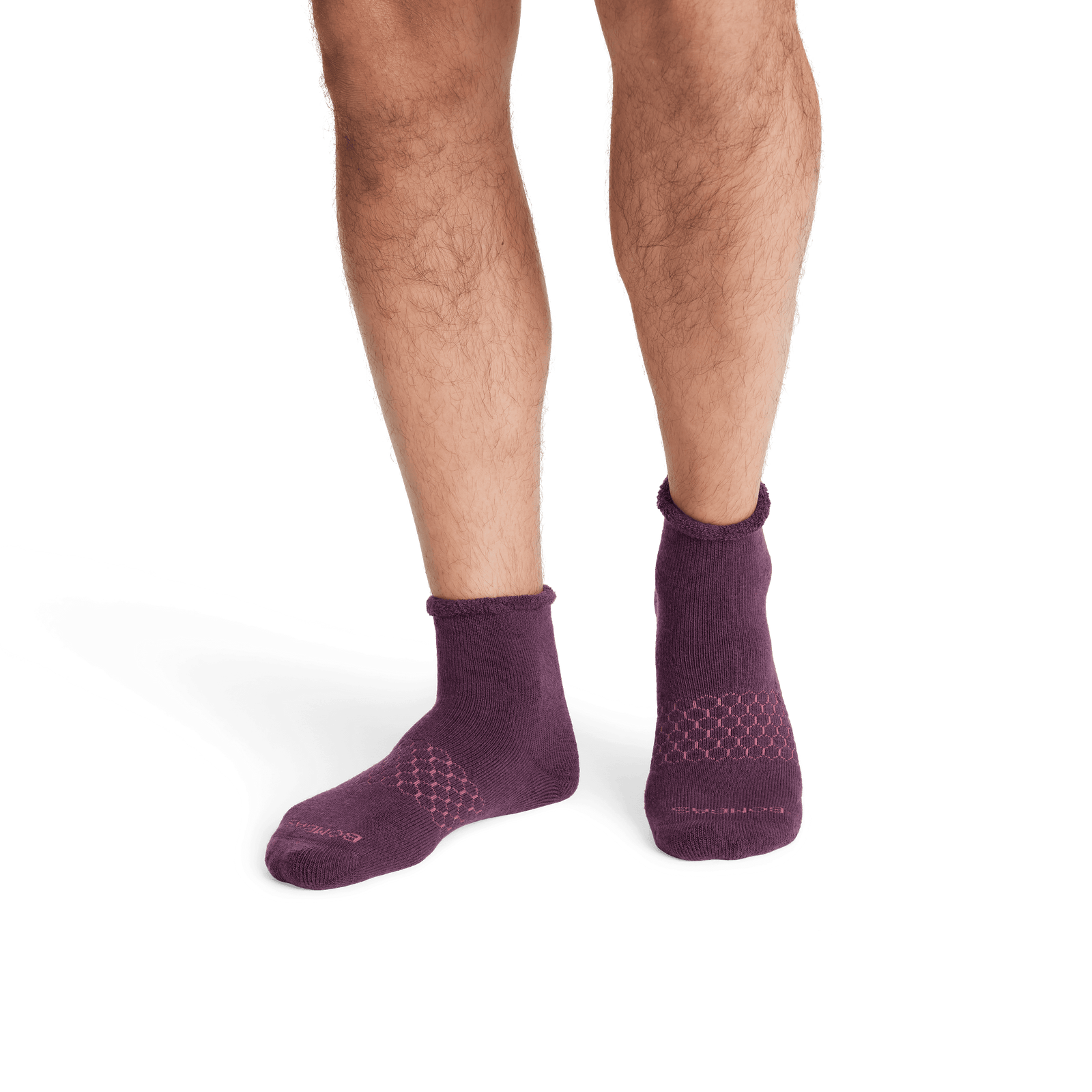 Merino Wool Blend Roll-Top House Socks Spiced Wine MO1