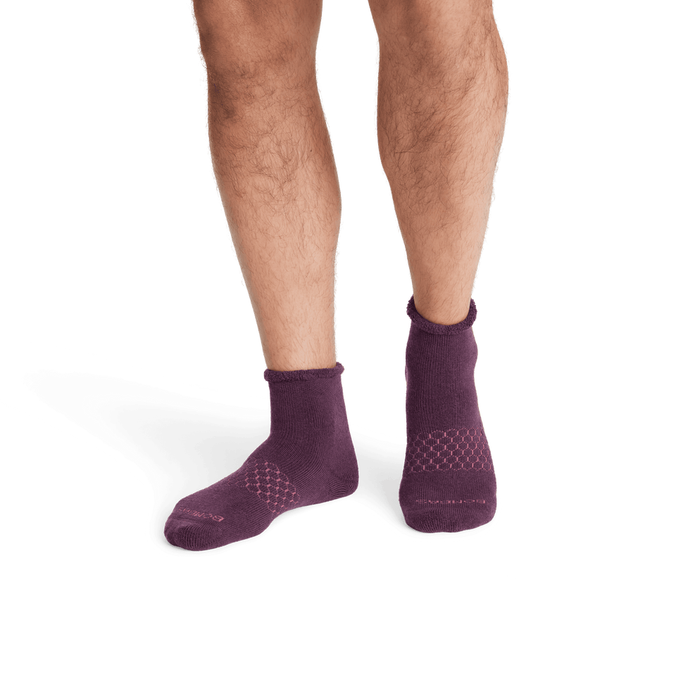 Merino Wool Blend Roll-Top House Socks Spiced Wine MO1