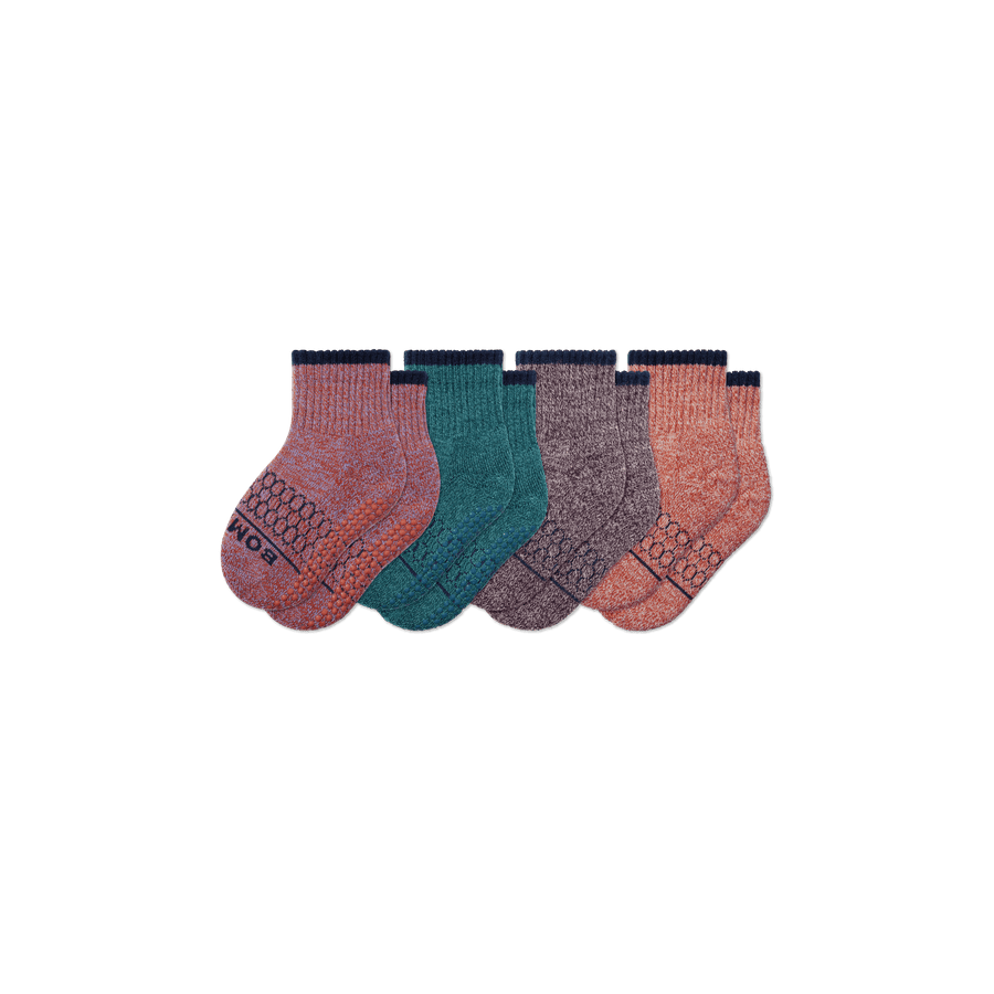 Toddler Merino Wool Blend Calf Sock 4-Pack - Breathable Travel Rotation