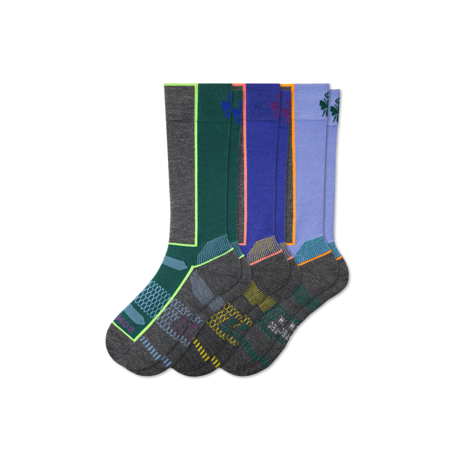 Youth Mid-Cushion Merino Wool Blend Ski & Snowboard Sock 3-Pack - Hike Cushion