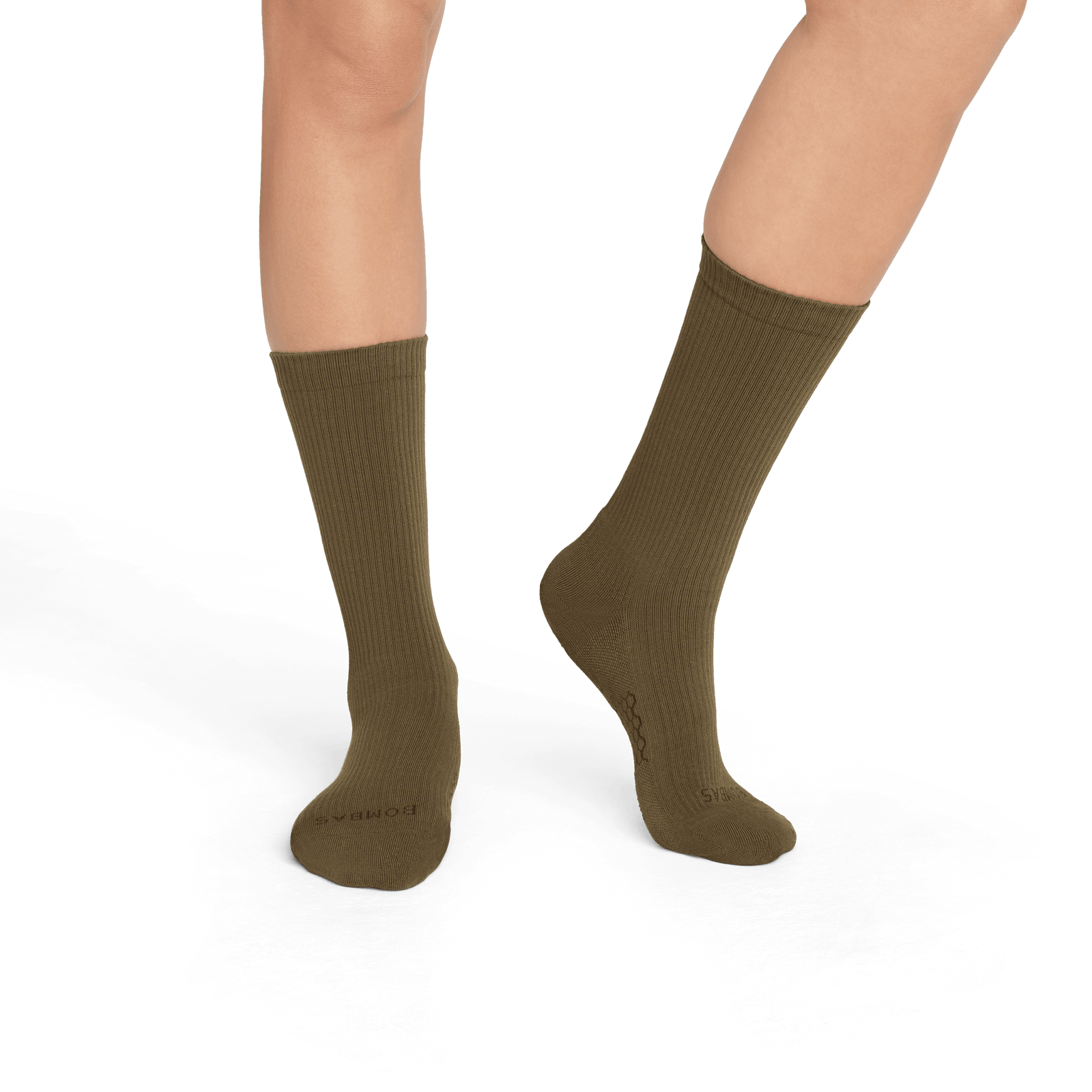 Modern Rib Calf Socks - Green Olive - WO1 [7406]
