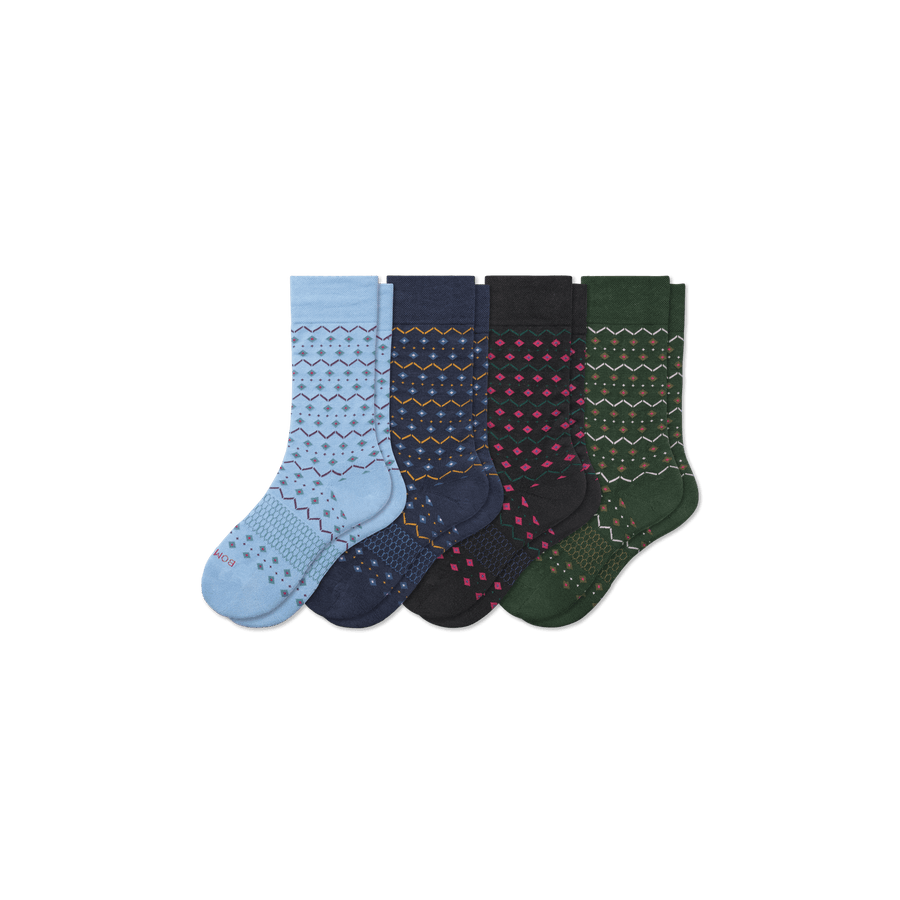 Youth Dress Calf Sock 4-Pack - Cushion Crew Move